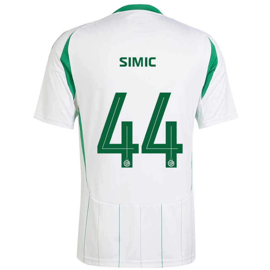 Niño Fútbol Camiseta Lorenco Simic #44 Blanco Verde 2ª Equipación 2024/25 México