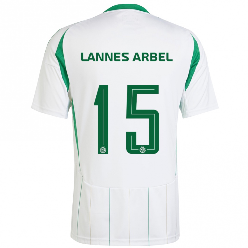 Niño Fútbol Camiseta Tomer Lannes Arbel #15 Blanco Verde 2ª Equipación 2024/25 México