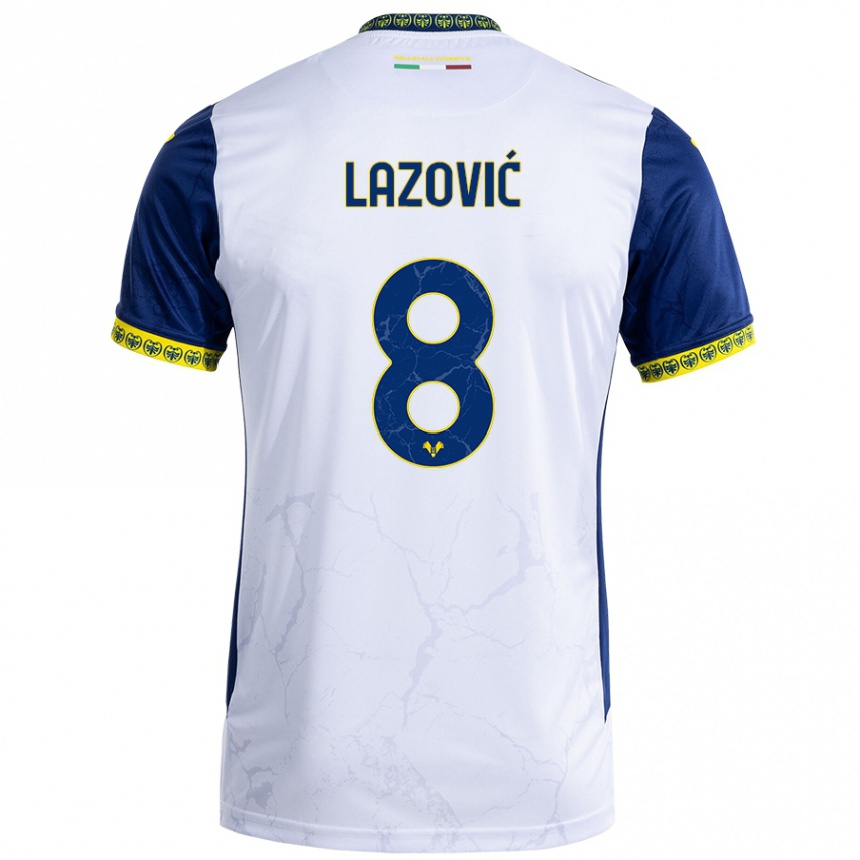 Niño Fútbol Camiseta Darko Lazović #8 Blanco Azul 2ª Equipación 2024/25 México