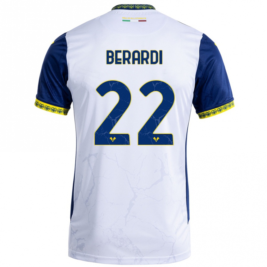 Niño Fútbol Camiseta Alessandro Berardi #22 Blanco Azul 2ª Equipación 2024/25 México