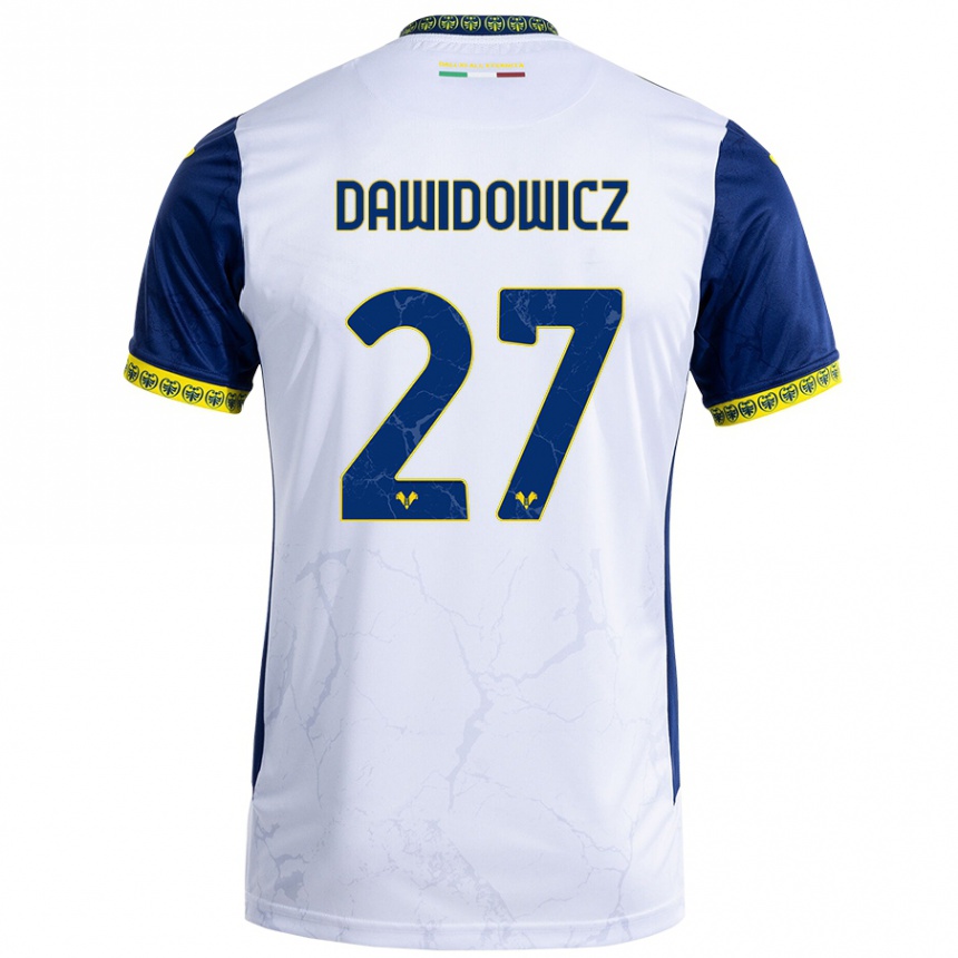 Niño Fútbol Camiseta Pawel Dawidowicz #27 Blanco Azul 2ª Equipación 2024/25 México