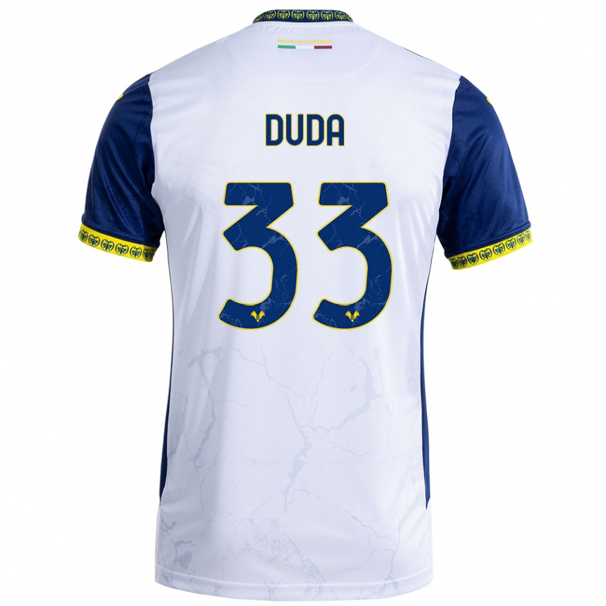 Niño Fútbol Camiseta Ondrej Duda #33 Blanco Azul 2ª Equipación 2024/25 México