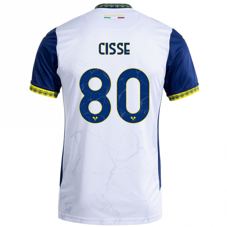 Niño Fútbol Camiseta Alphadjo Cissè #80 Blanco Azul 2ª Equipación 2024/25 México