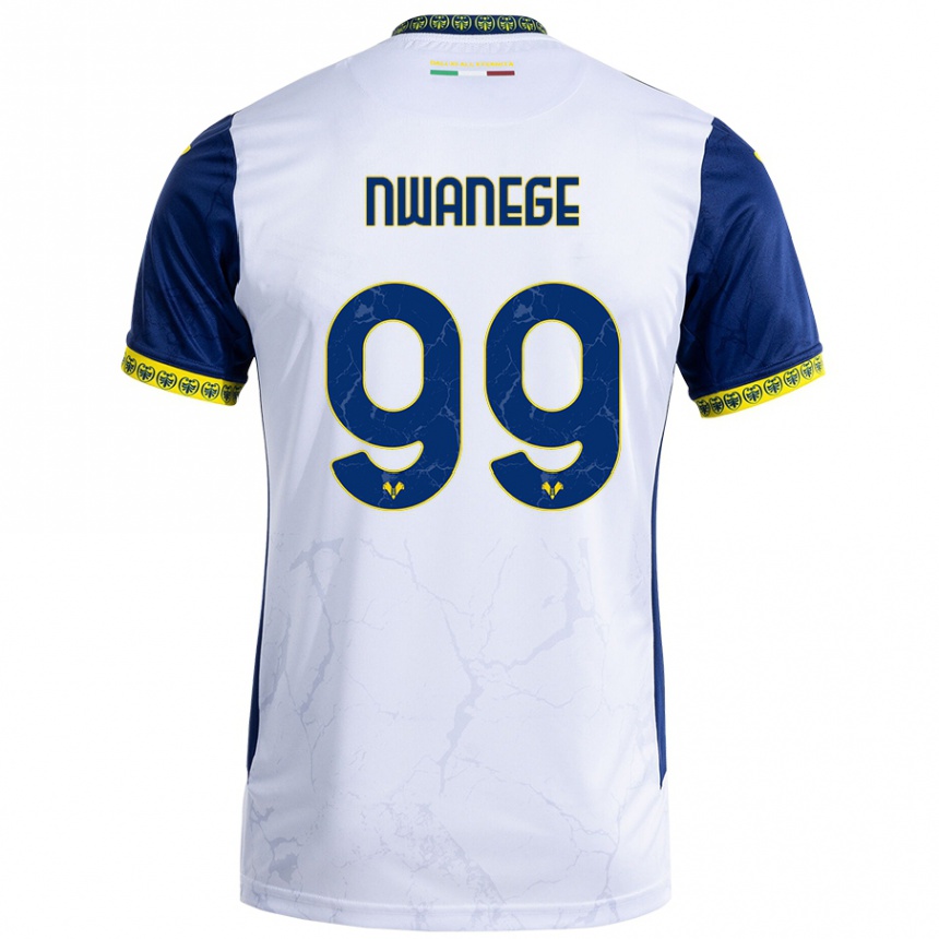 Niño Fútbol Camiseta Karlson Nwanege #99 Blanco Azul 2ª Equipación 2024/25 México