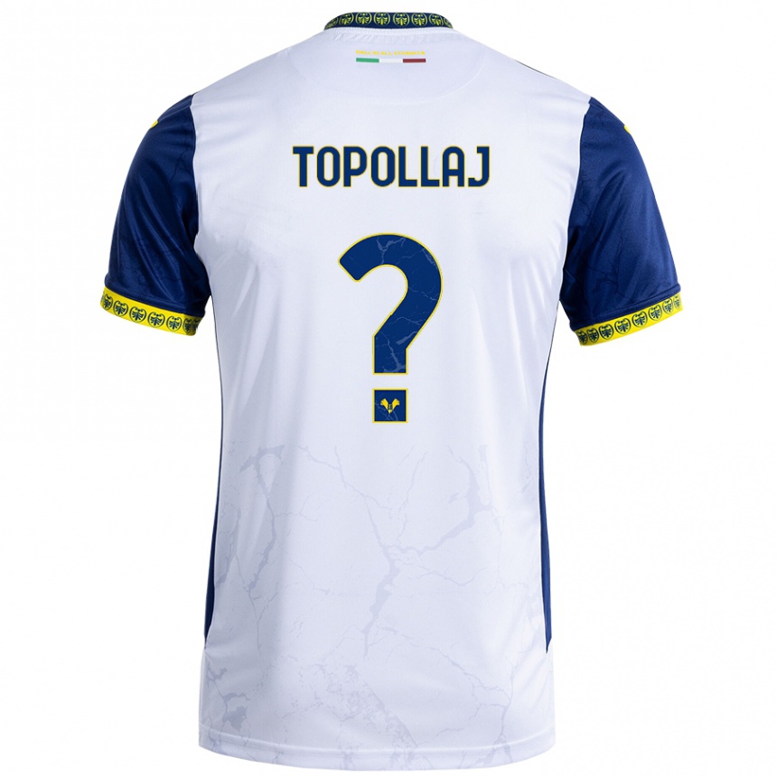 Niño Fútbol Camiseta Mark Topollaj #0 Blanco Azul 2ª Equipación 2024/25 México