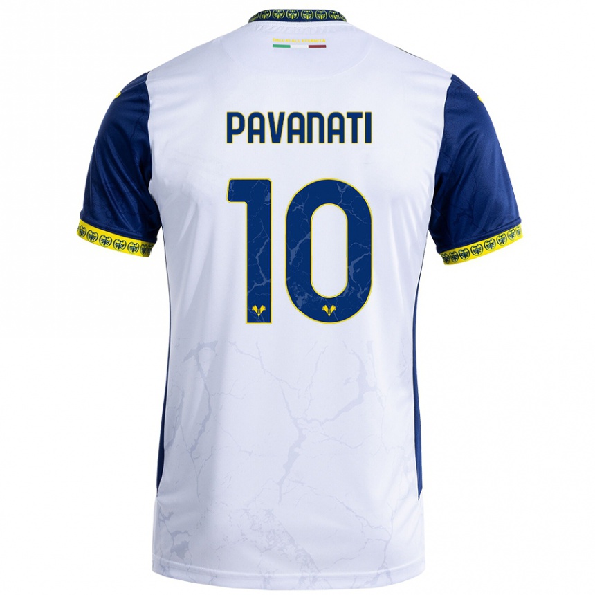 Niño Fútbol Camiseta Alessandro Pavanati #10 Blanco Azul 2ª Equipación 2024/25 México