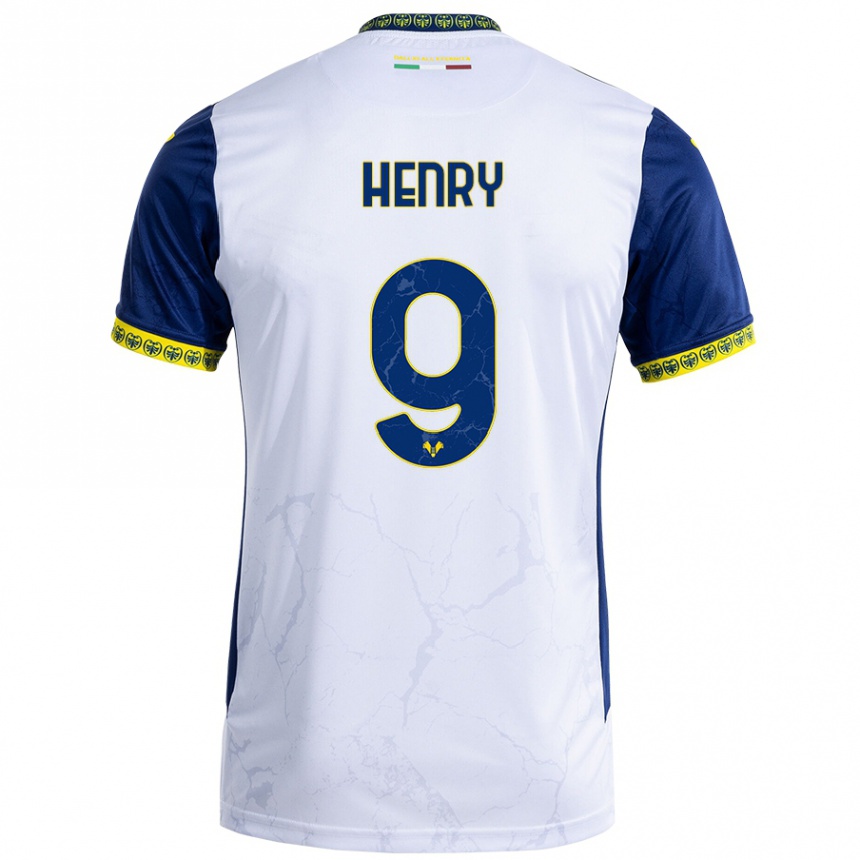 Niño Fútbol Camiseta Thomas Henry #9 Blanco Azul 2ª Equipación 2024/25 México