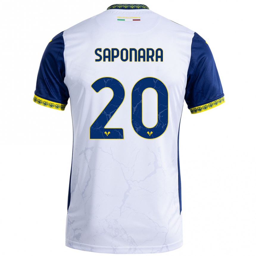 Niño Fútbol Camiseta Riccardo Saponara #20 Blanco Azul 2ª Equipación 2024/25 México