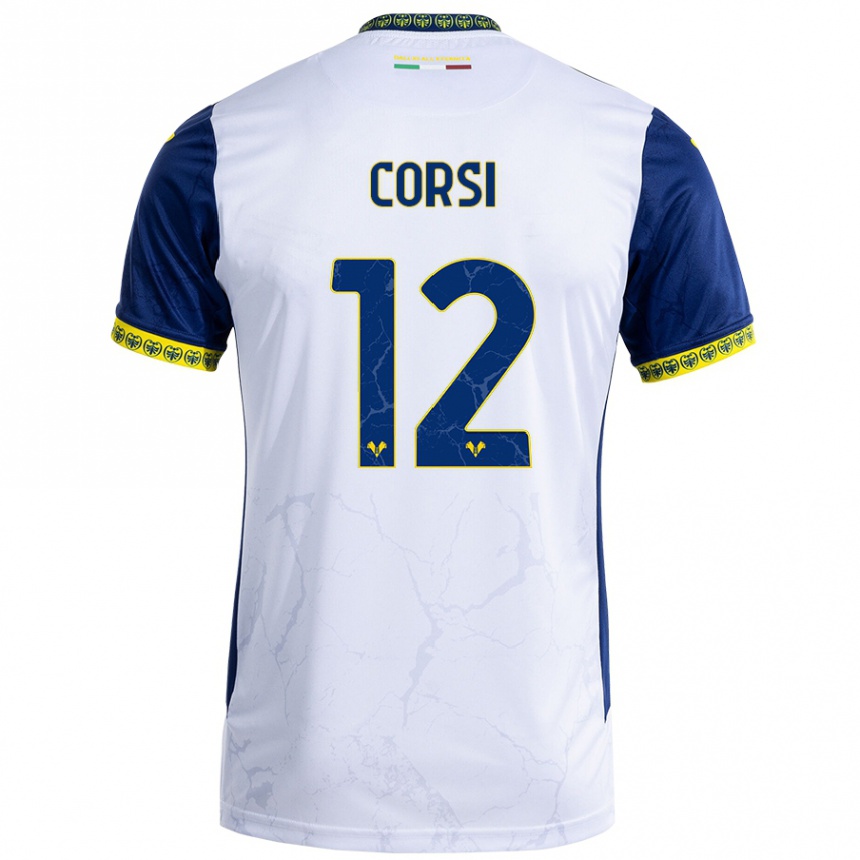 Niño Fútbol Camiseta Sara Corsi #12 Blanco Azul 2ª Equipación 2024/25 México