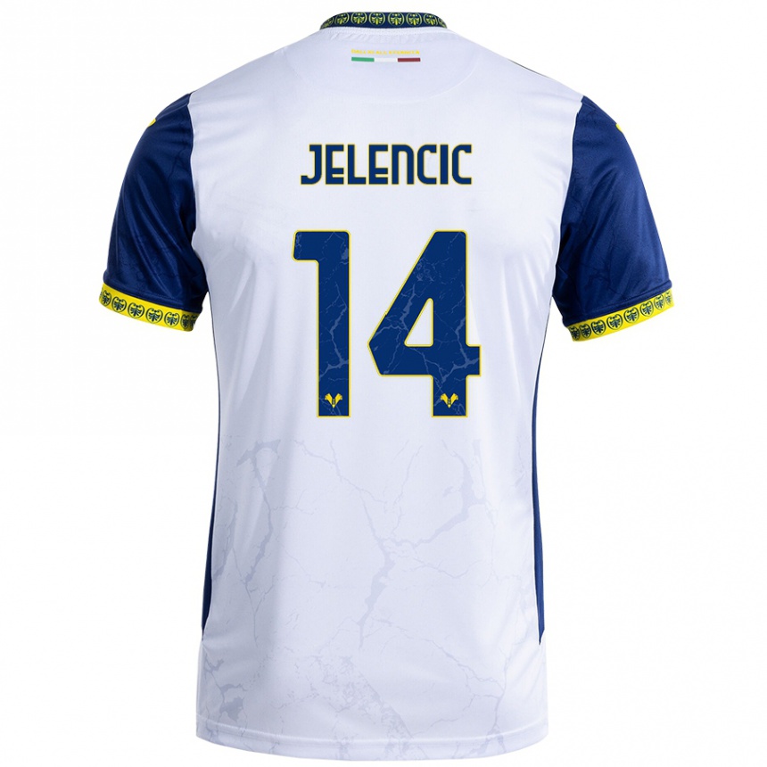 Niño Fútbol Camiseta Ana Jelencic #14 Blanco Azul 2ª Equipación 2024/25 México