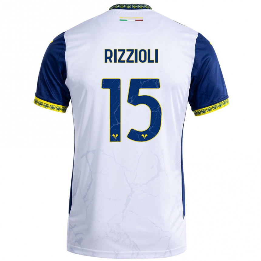 Niño Fútbol Camiseta Gaia Rizzioli #15 Blanco Azul 2ª Equipación 2024/25 México