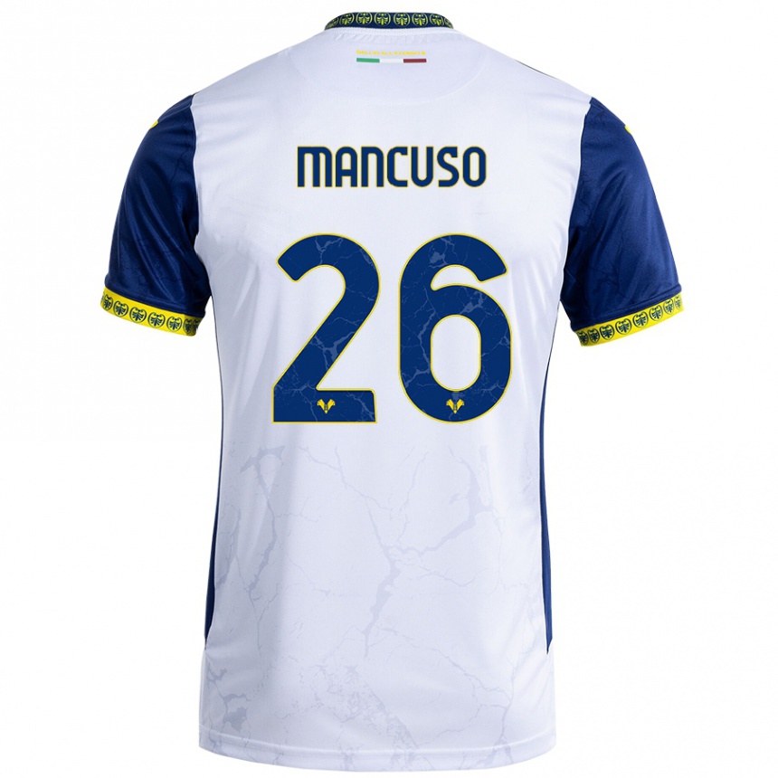 Niño Fútbol Camiseta Giulia Mancuso #26 Blanco Azul 2ª Equipación 2024/25 México