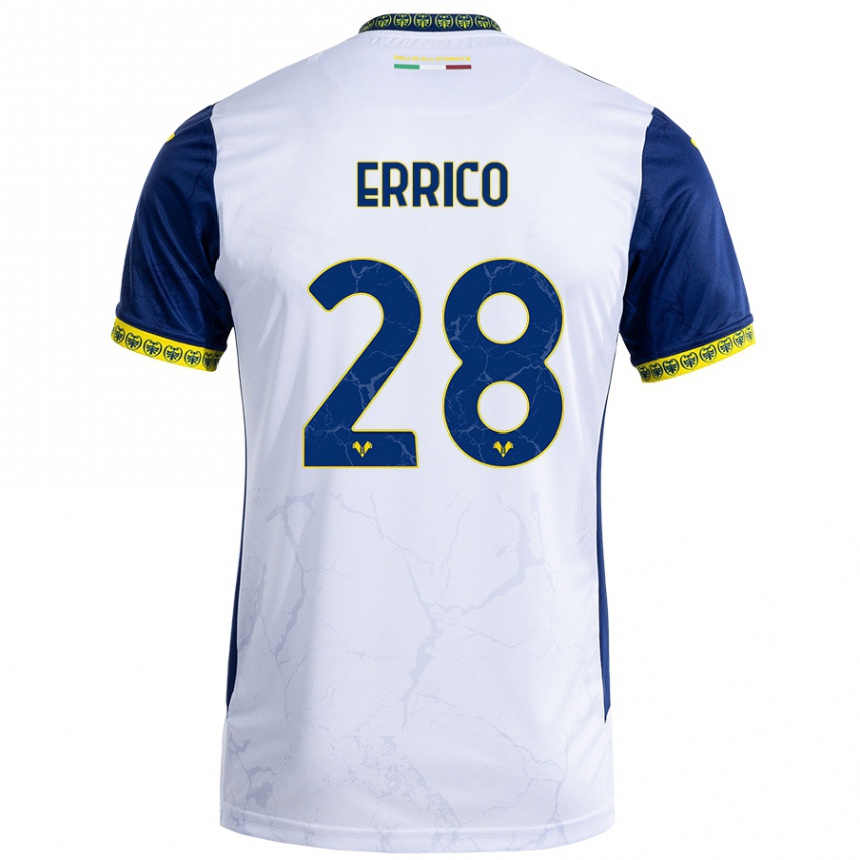 Niño Fútbol Camiseta Emma Raffaella Errico #28 Blanco Azul 2ª Equipación 2024/25 México