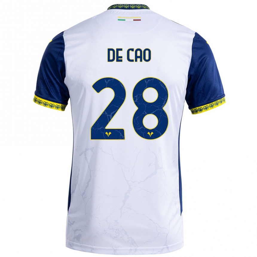 Niño Fútbol Camiseta Elena De Cao #28 Blanco Azul 2ª Equipación 2024/25 México