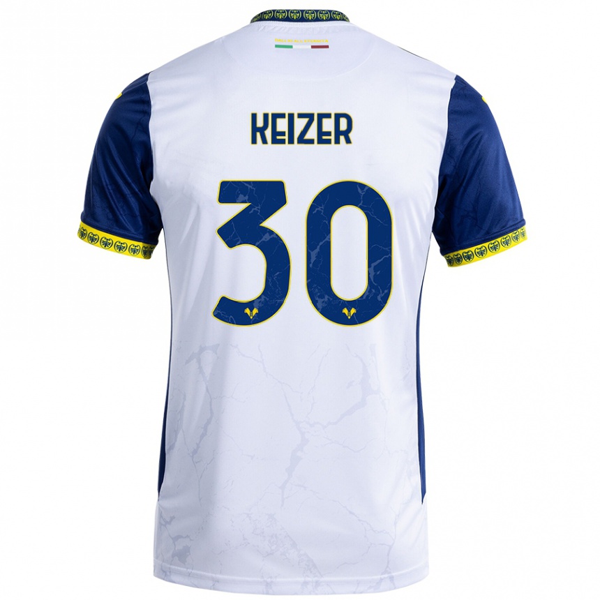 Niño Fútbol Camiseta Fanny Keizer #30 Blanco Azul 2ª Equipación 2024/25 México