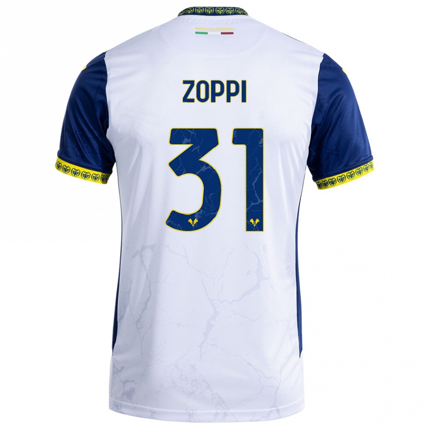 Niño Fútbol Camiseta Sofia Zoppi #31 Blanco Azul 2ª Equipación 2024/25 México