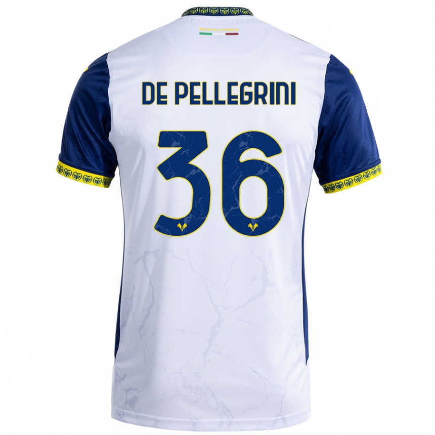 Niño Fútbol Camiseta Erika De Pellegrini #36 Blanco Azul 2ª Equipación 2024/25 México