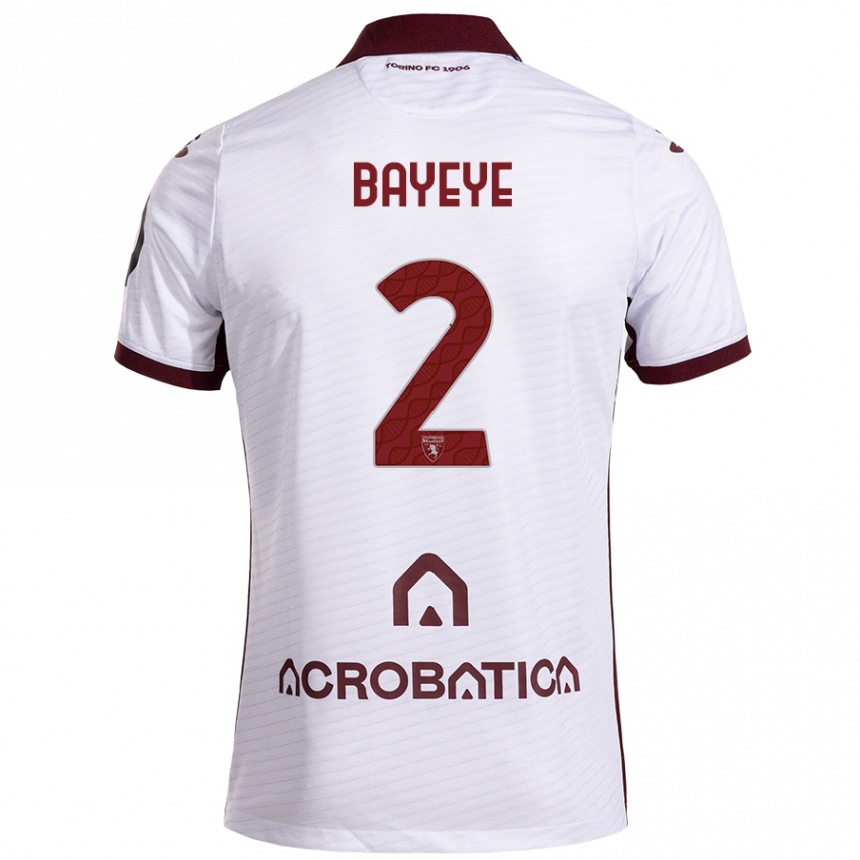 Niño Fútbol Camiseta Brian Bayeye #2 Blanco Granate 2ª Equipación 2024/25 México