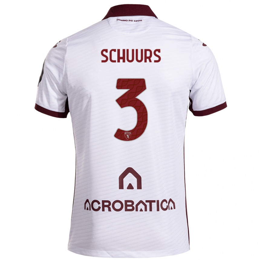 Niño Fútbol Camiseta Perr Schuurs #3 Blanco Granate 2ª Equipación 2024/25 México