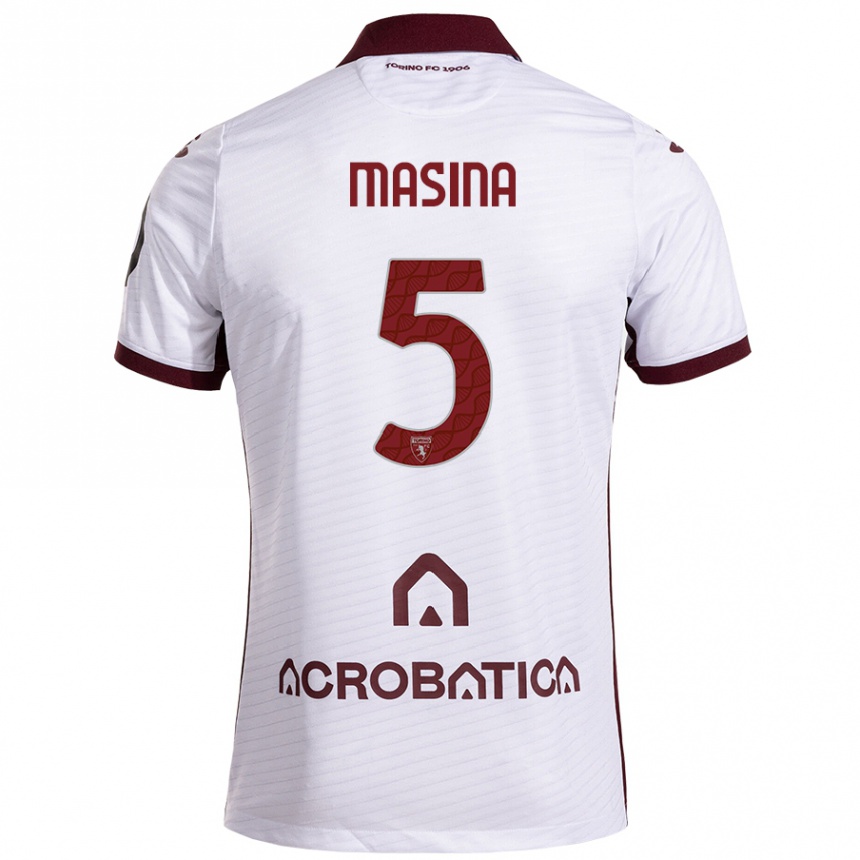 Niño Fútbol Camiseta Adam Masina #5 Blanco Granate 2ª Equipación 2024/25 México