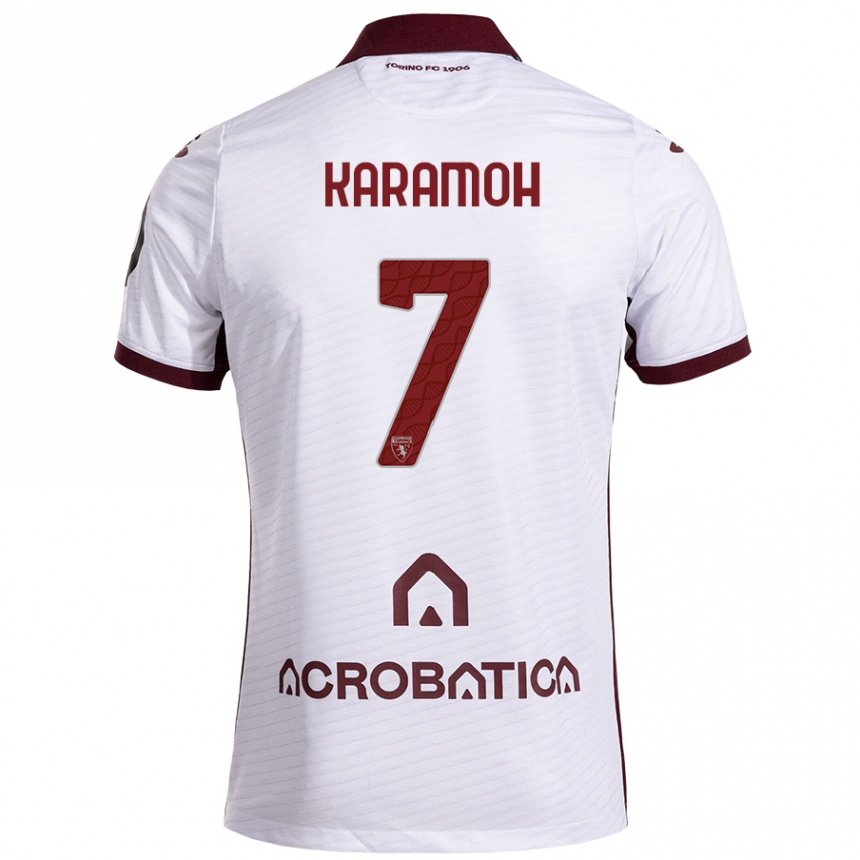 Niño Fútbol Camiseta Yann Karamoh #7 Blanco Granate 2ª Equipación 2024/25 México