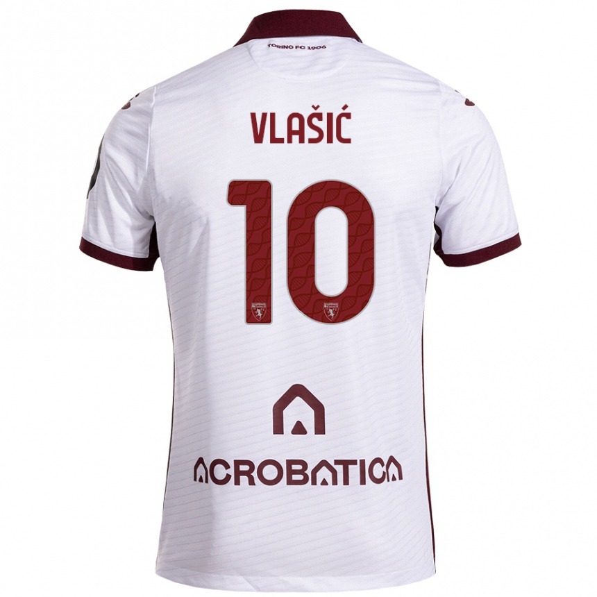 Niño Fútbol Camiseta Nikola Vlašić #10 Blanco Granate 2ª Equipación 2024/25 México