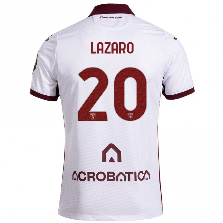 Niño Fútbol Camiseta Valentino Lazaro #20 Blanco Granate 2ª Equipación 2024/25 México