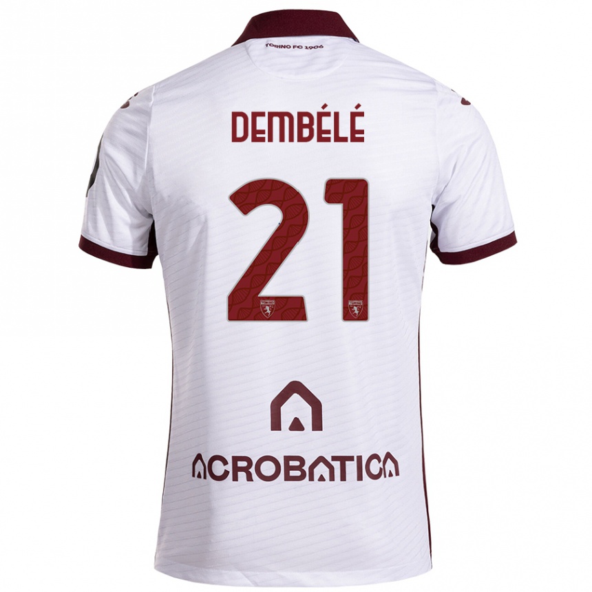 Niño Fútbol Camiseta Ali Dembélé #21 Blanco Granate 2ª Equipación 2024/25 México