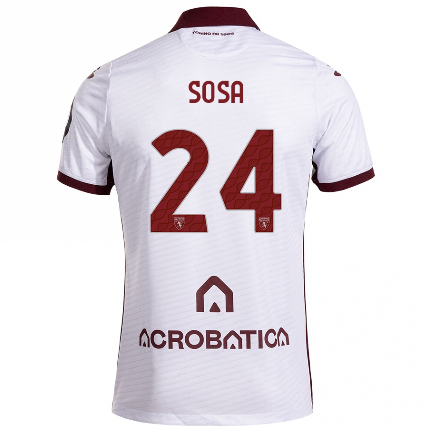 Niño Fútbol Camiseta Borna Sosa #24 Blanco Granate 2ª Equipación 2024/25 México