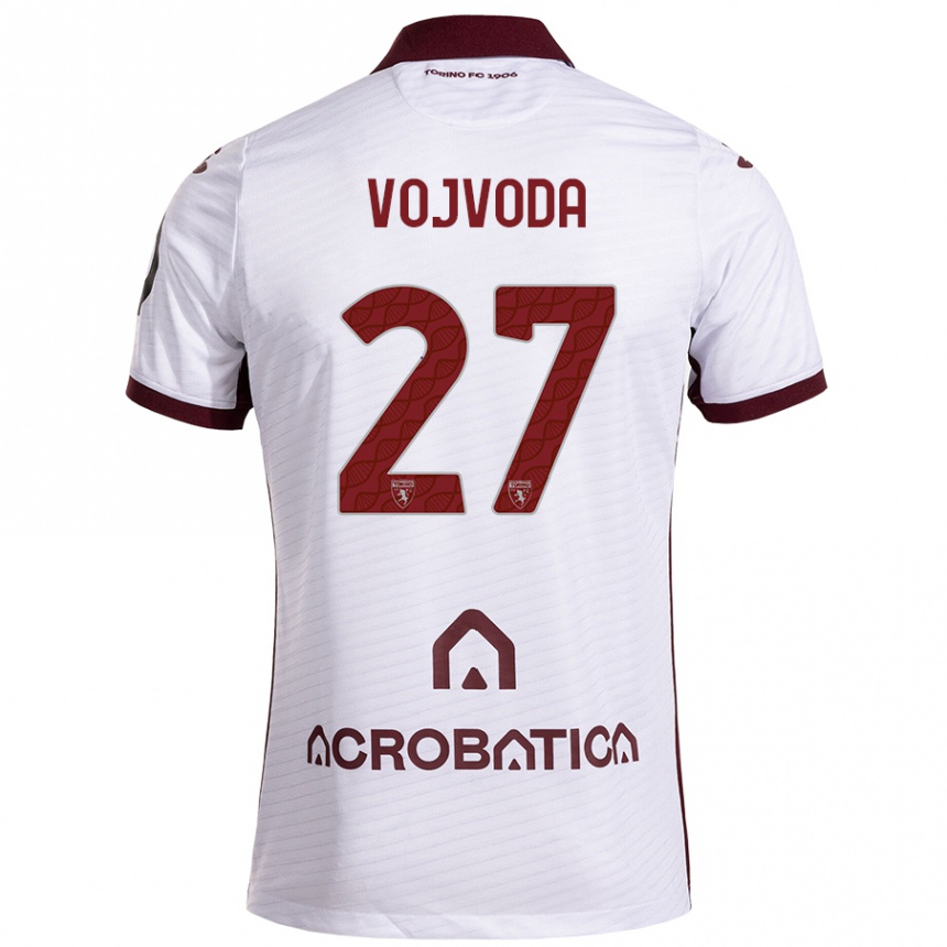 Niño Fútbol Camiseta Mërgim Vojvoda #27 Blanco Granate 2ª Equipación 2024/25 México