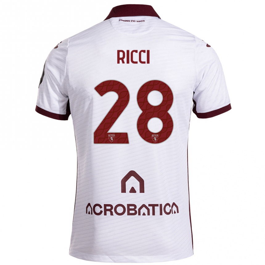 Niño Fútbol Camiseta Samuele Ricci #28 Blanco Granate 2ª Equipación 2024/25 México