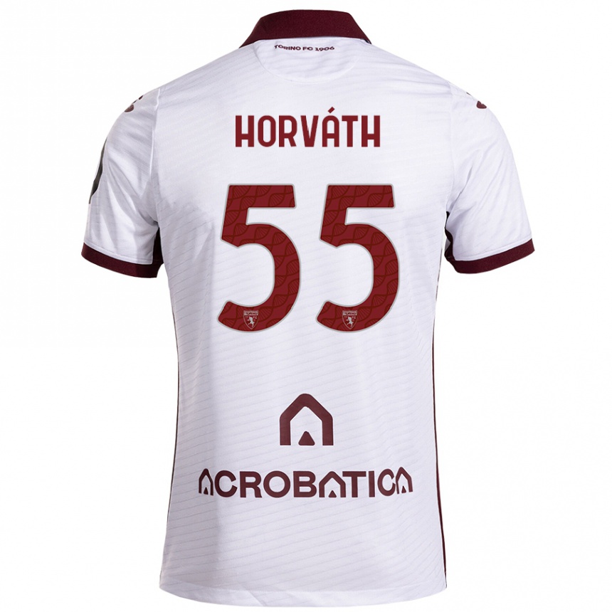 Niño Fútbol Camiseta Krisztofer Horváth #55 Blanco Granate 2ª Equipación 2024/25 México