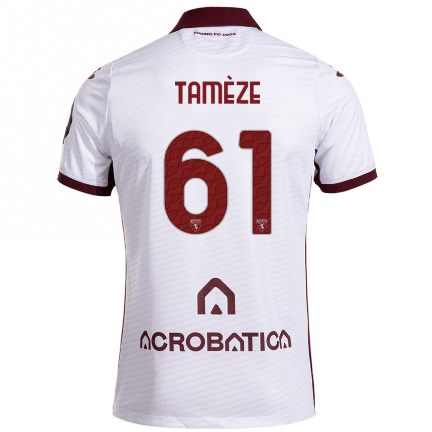 Niño Fútbol Camiseta Adrien Tamèze #61 Blanco Granate 2ª Equipación 2024/25 México