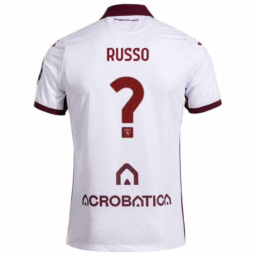 Niño Fútbol Camiseta Lorenzo Russo #0 Blanco Granate 2ª Equipación 2024/25 México