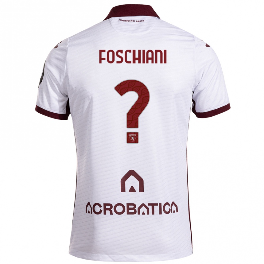 Niño Fútbol Camiseta Francesco Foschiani #0 Blanco Granate 2ª Equipación 2024/25 México