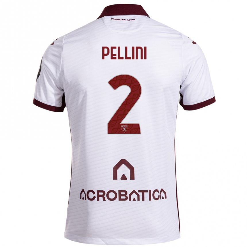 Niño Fútbol Camiseta Mattia Pellini #2 Blanco Granate 2ª Equipación 2024/25 México