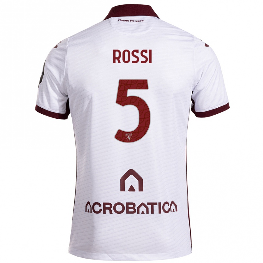 Niño Fútbol Camiseta Simone Rossi #5 Blanco Granate 2ª Equipación 2024/25 México