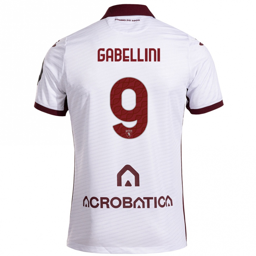 Niño Fútbol Camiseta Tommaso Gabellini #9 Blanco Granate 2ª Equipación 2024/25 México