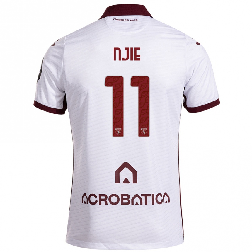 Niño Fútbol Camiseta Alieu Njie #11 Blanco Granate 2ª Equipación 2024/25 México