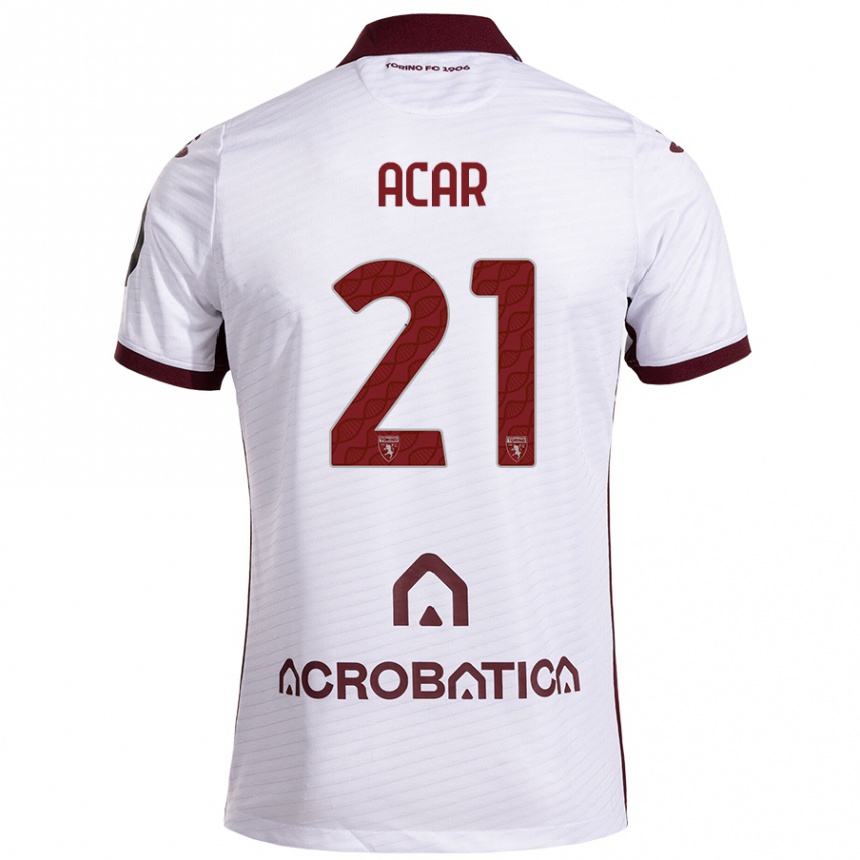 Niño Fútbol Camiseta Emirhan Acar #21 Blanco Granate 2ª Equipación 2024/25 México