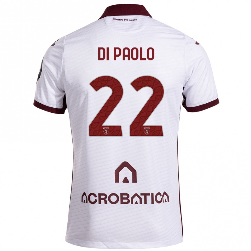 Niño Fútbol Camiseta Sebastiano Di Paolo #22 Blanco Granate 2ª Equipación 2024/25 México