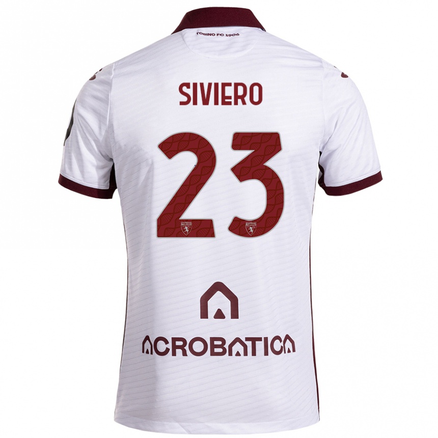 Niño Fútbol Camiseta Lapo Siviero #23 Blanco Granate 2ª Equipación 2024/25 México