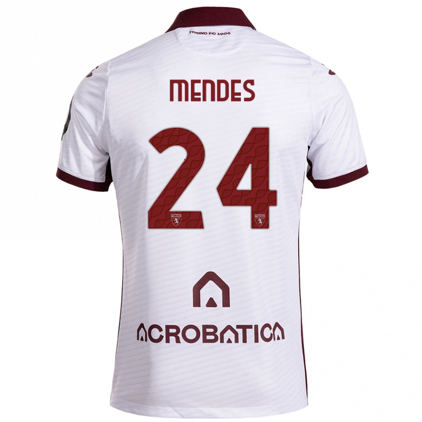 Niño Fútbol Camiseta Rodrigo Mendes #24 Blanco Granate 2ª Equipación 2024/25 México