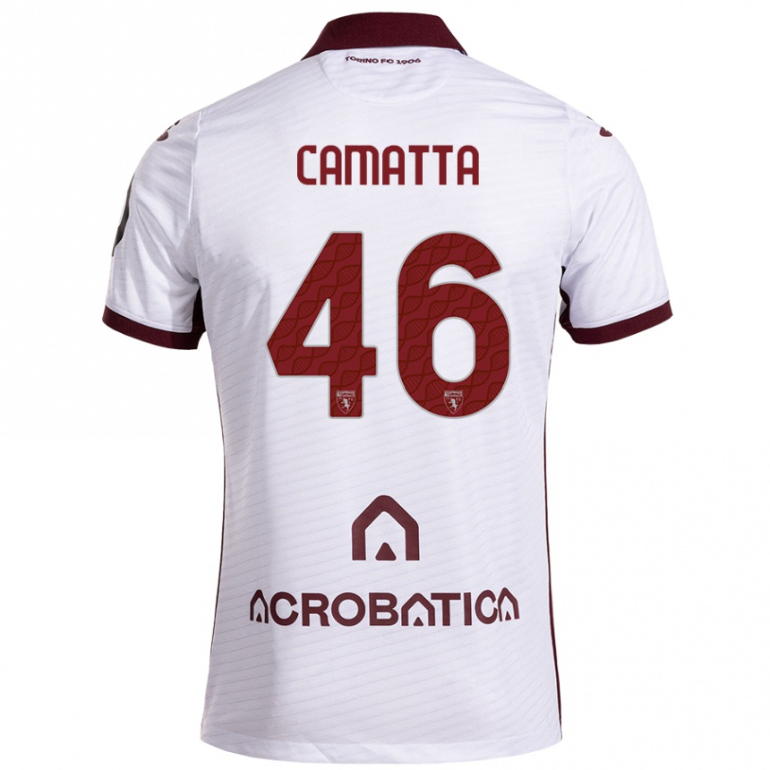 Niño Fútbol Camiseta Alessandro Camatta #46 Blanco Granate 2ª Equipación 2024/25 México