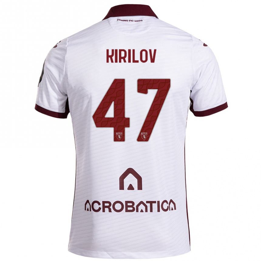 Niño Fútbol Camiseta Martin Kirilov #47 Blanco Granate 2ª Equipación 2024/25 México