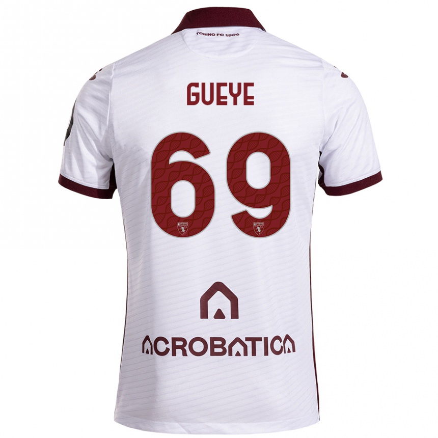 Niño Fútbol Camiseta Ousmane Gueye #69 Blanco Granate 2ª Equipación 2024/25 México