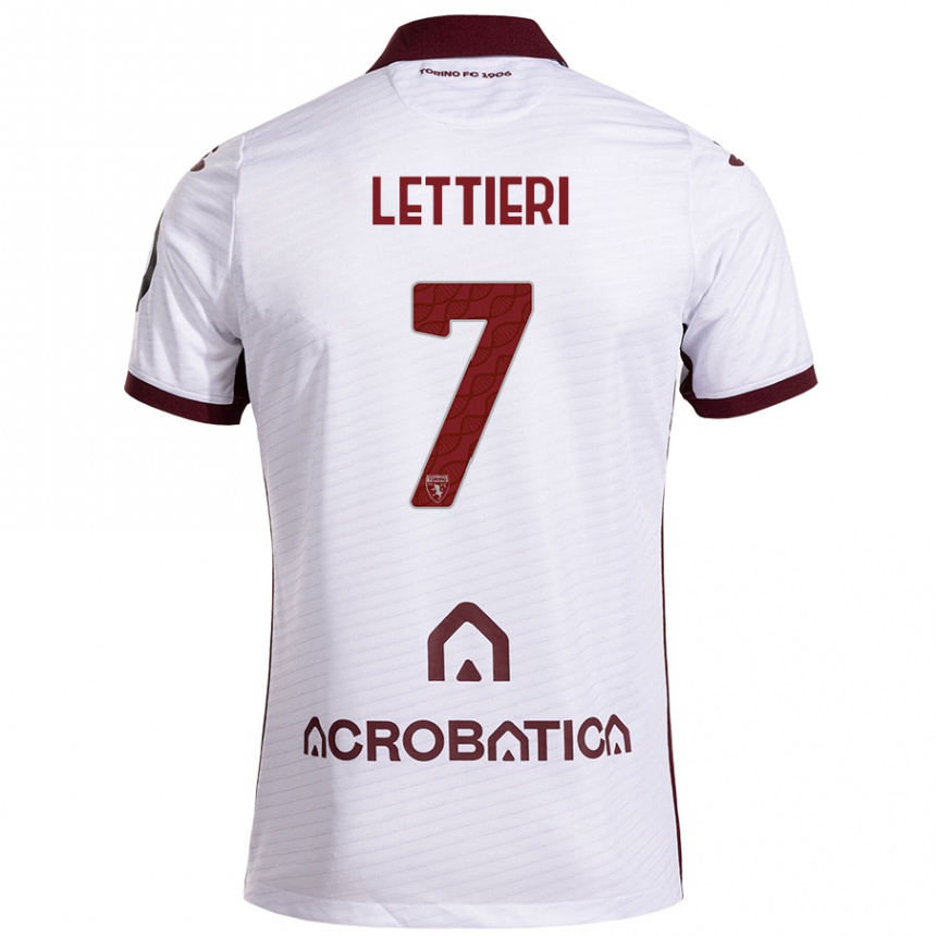 Niño Fútbol Camiseta Jessica Lettieri #7 Blanco Granate 2ª Equipación 2024/25 México