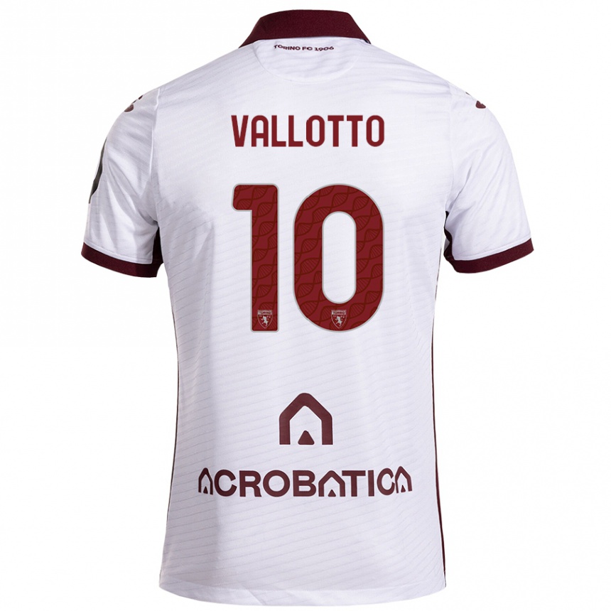 Niño Fútbol Camiseta Greta Vallotto #10 Blanco Granate 2ª Equipación 2024/25 México