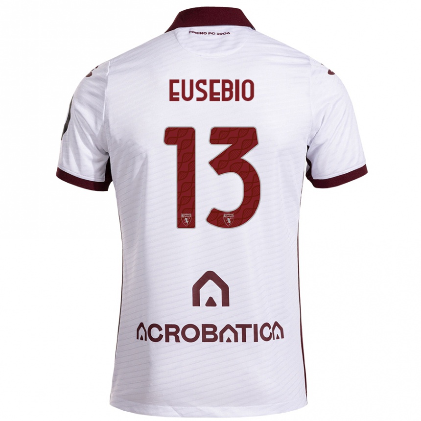 Niño Fútbol Camiseta Chiara Eusebio #13 Blanco Granate 2ª Equipación 2024/25 México