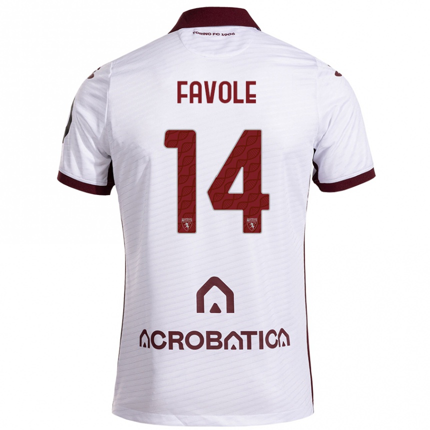 Niño Fútbol Camiseta Annalisa Favole #14 Blanco Granate 2ª Equipación 2024/25 México